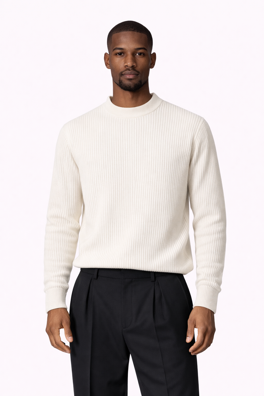 Clevain - Pull rayé décontracté en maille