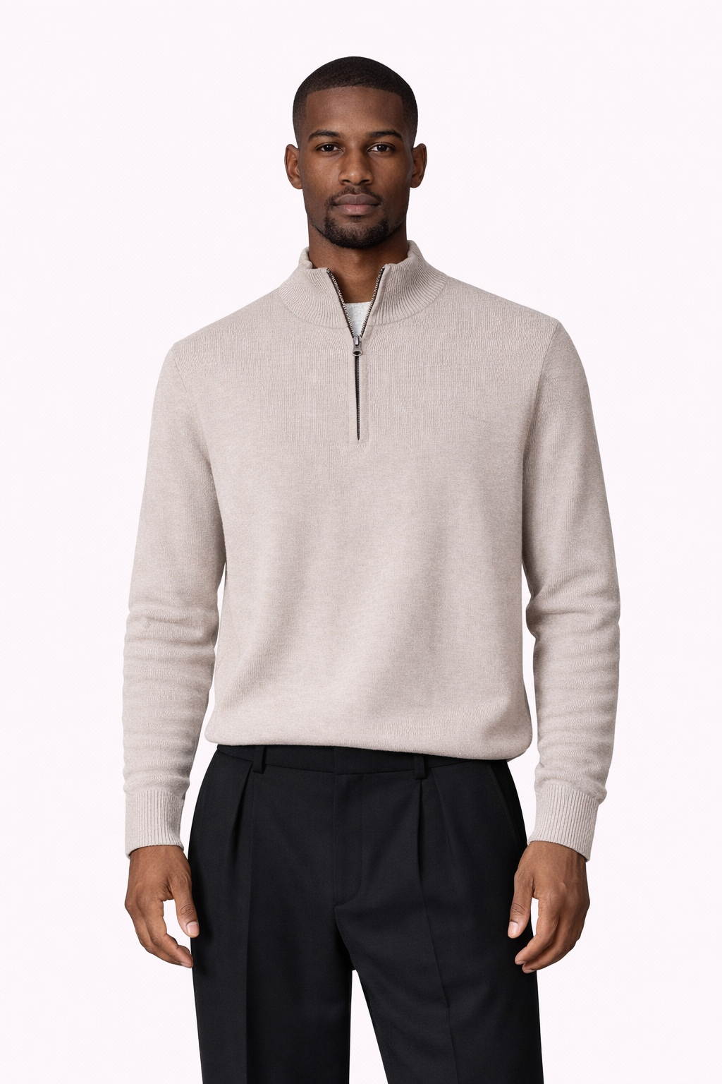 Clevain - Pull en maille doublé polaire décontracté