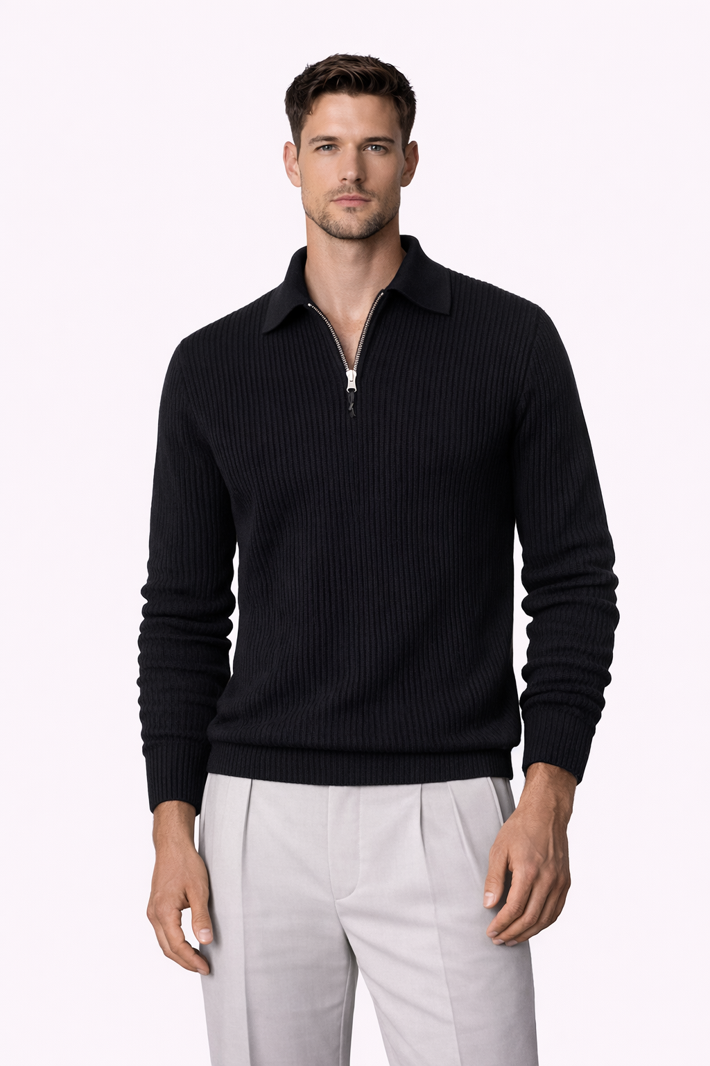 Clevain - Pull en maille à demi-zip