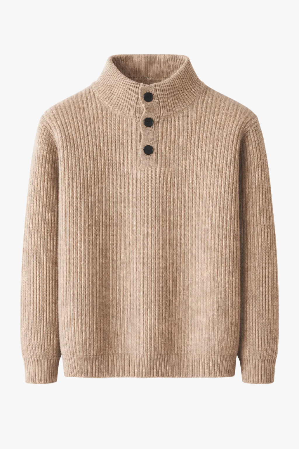 Clevain - Pull à col montant boutonné