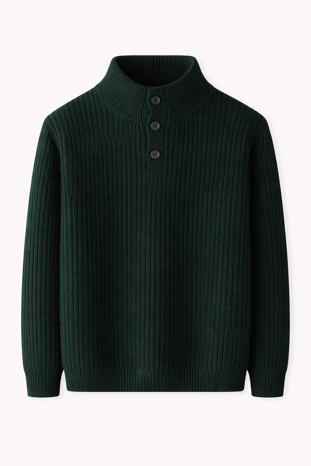 Clevain - Pull à col montant boutonné