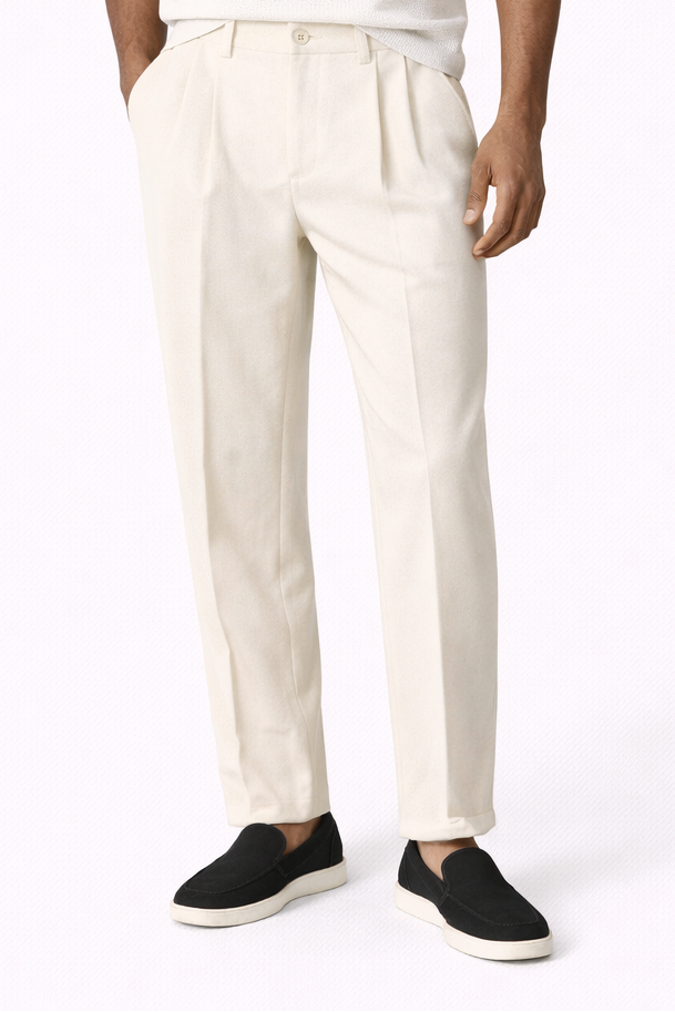 Clevain - Pantalon large taille haute en laine