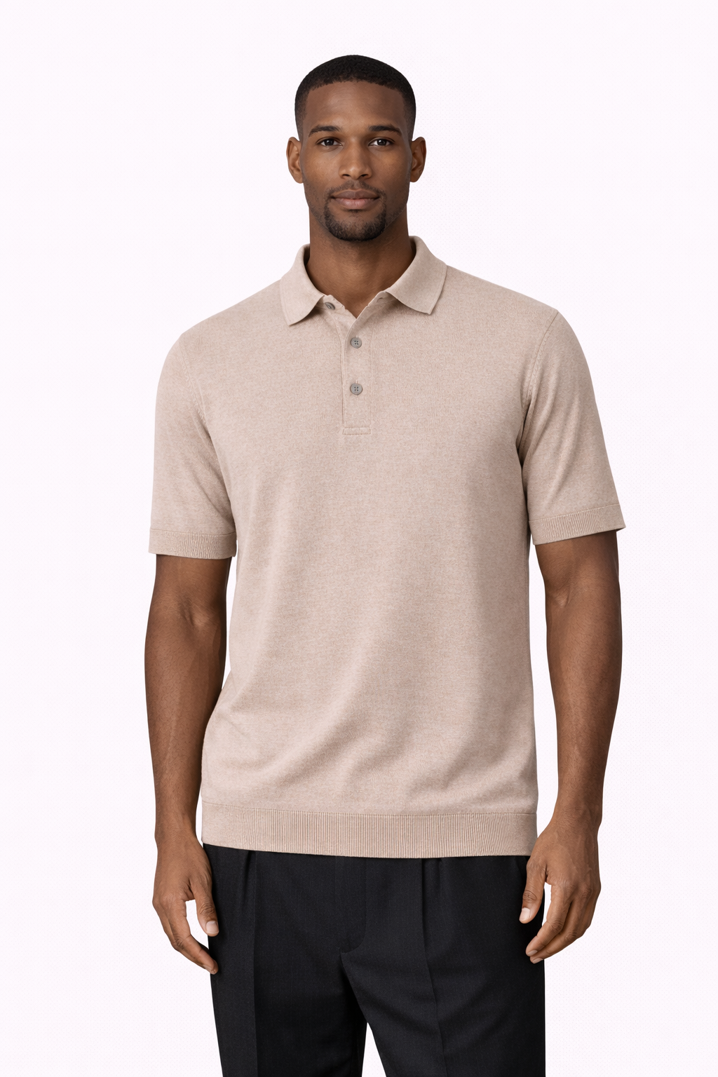 T-shirt polo fin à manches courtes Clevain