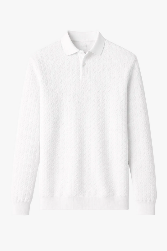 Clevain - Polo texturé à manches longues 