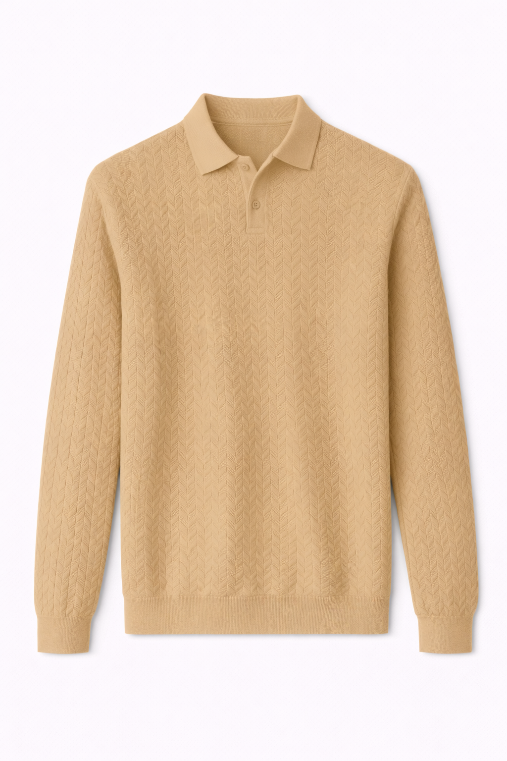 Clevain - Polo texturé à manches longues 