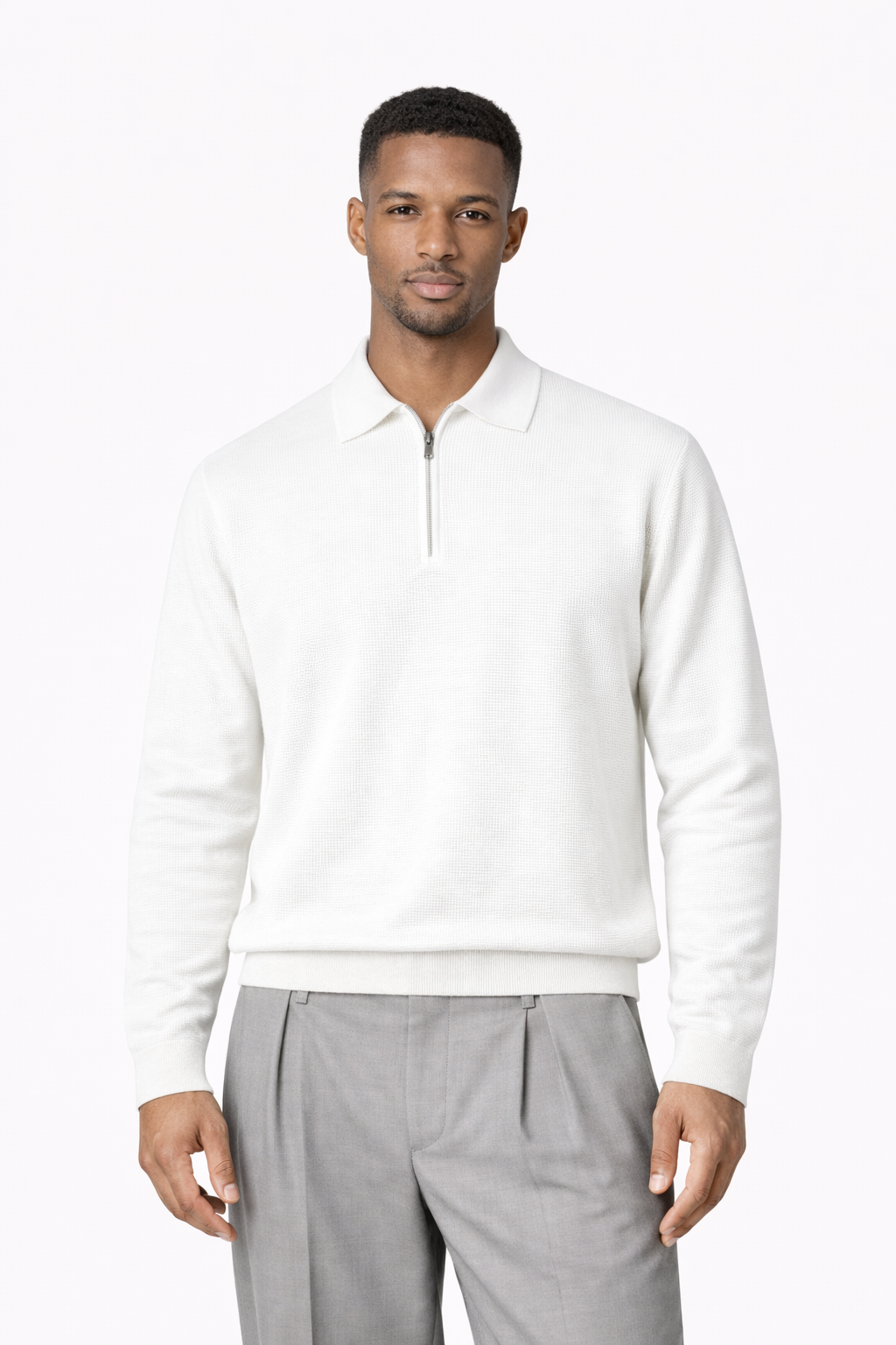 Polo Clevain - doublé polaire en maille gaufrée 