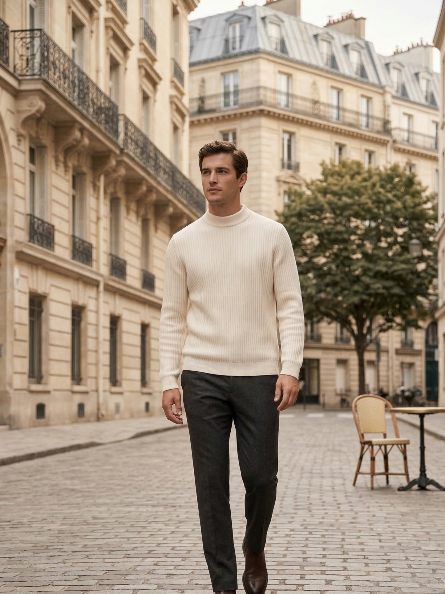 Clevain - Pull rayé décontracté en maille